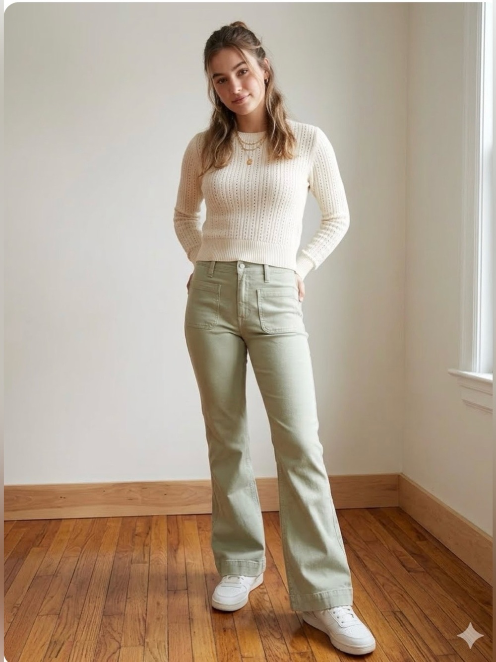 American Eagle Outfitters Sage Green Stretch Pants